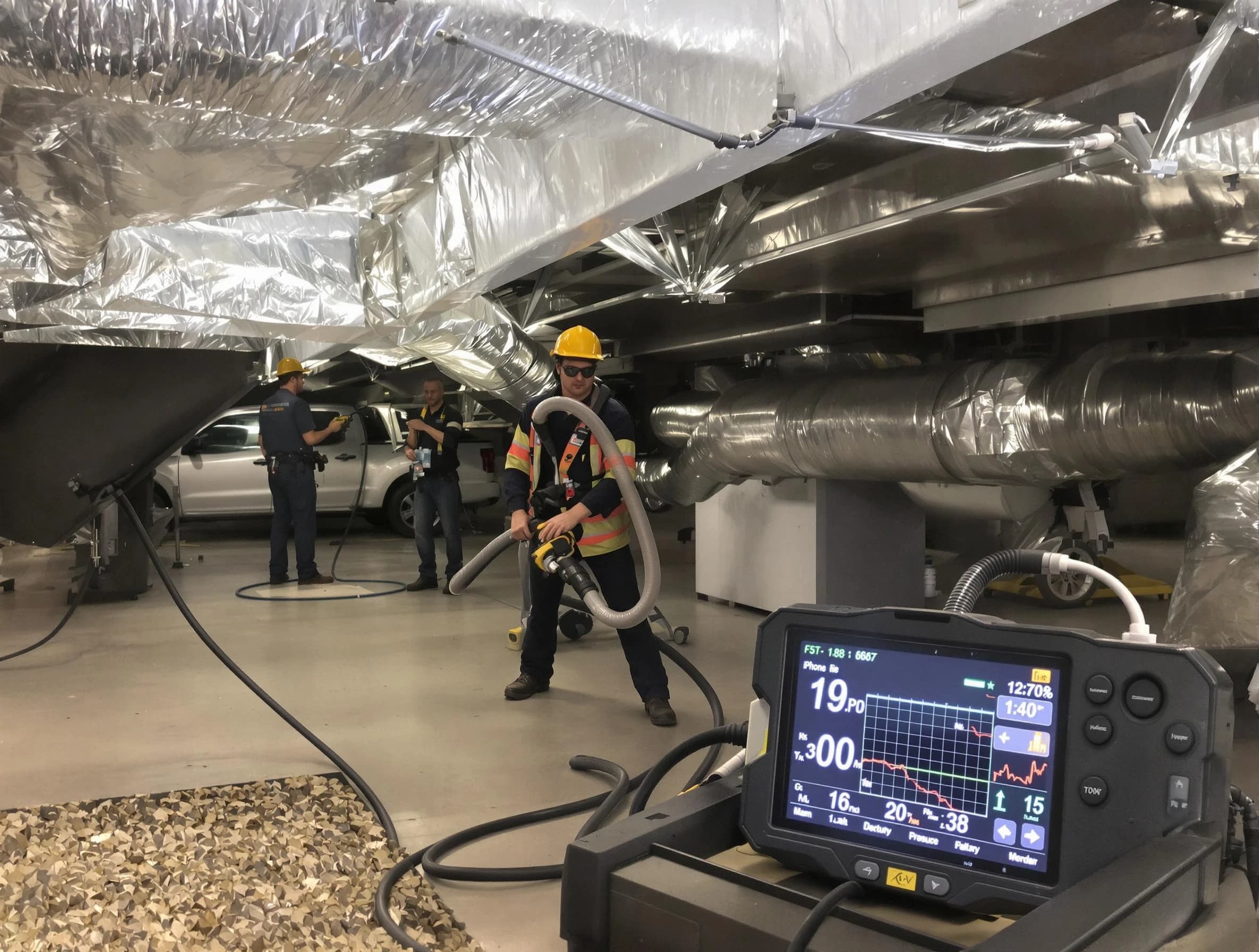 Professional negative pressure duct cleaning by San Bernardino Air Duct Cleaning in San Bernardino
