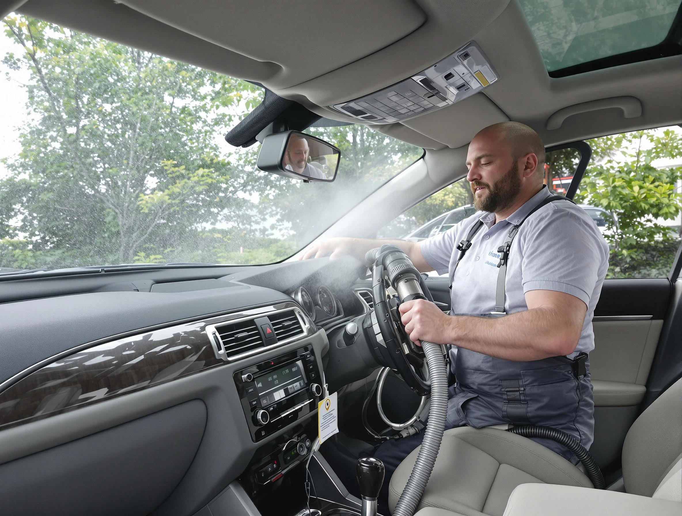 San Bernardino Air Duct Cleaning specialist performing professional car duct cleaning in San Bernardino