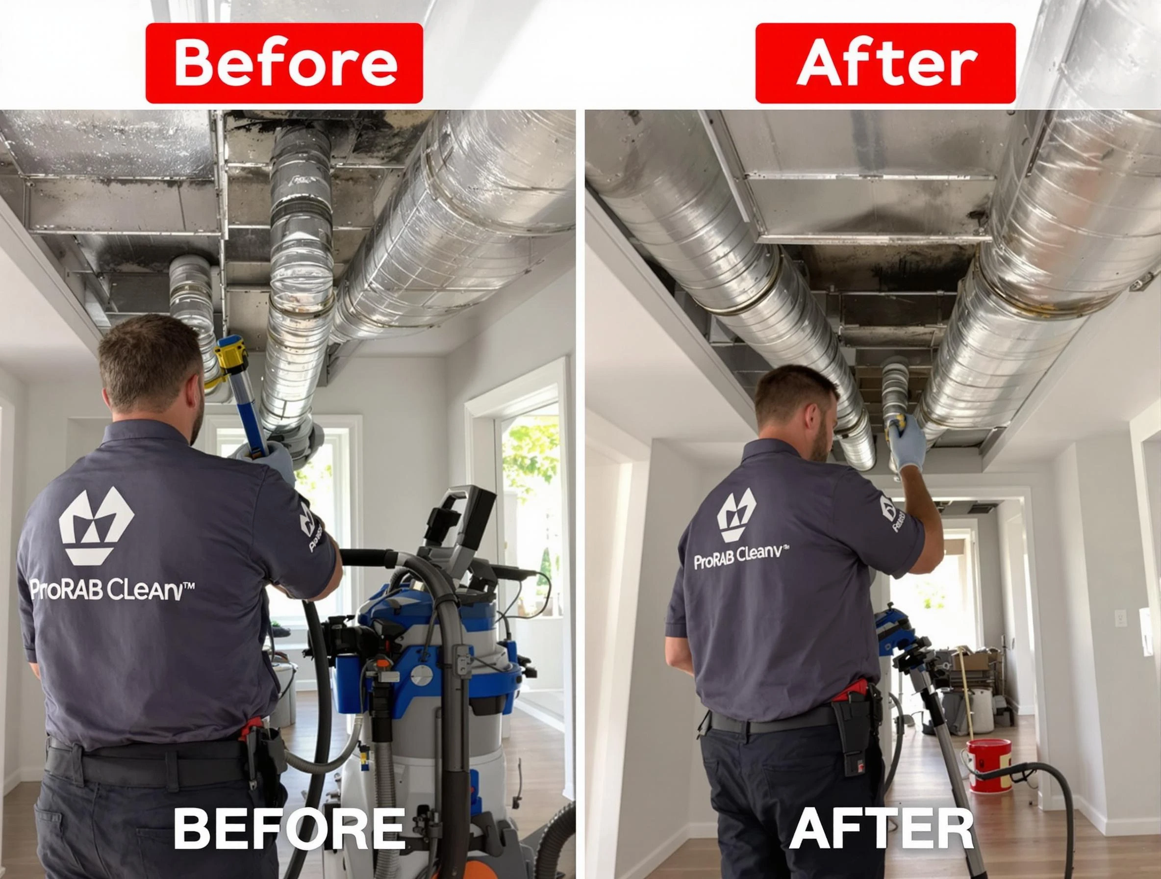 San Bernardino Air Duct Cleaning expert performing thorough residential duct cleaning in a San Bernardino home
